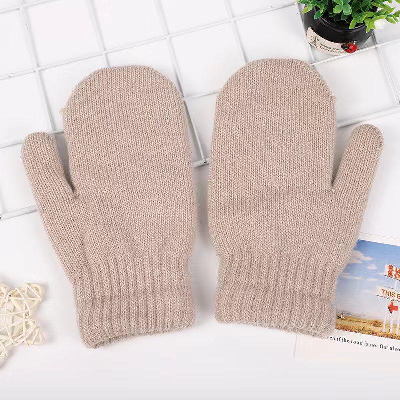 

Женские толстые вязаные варежки из плюша на осень и зиму - теплые, симпатичные, двухслойные перчатки One Size верблюд