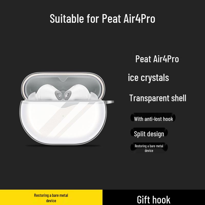 SoundPEATS Air 4 Pro Bluetooth Earbuds Transparent Protective Case Coal Air 4 Pro
