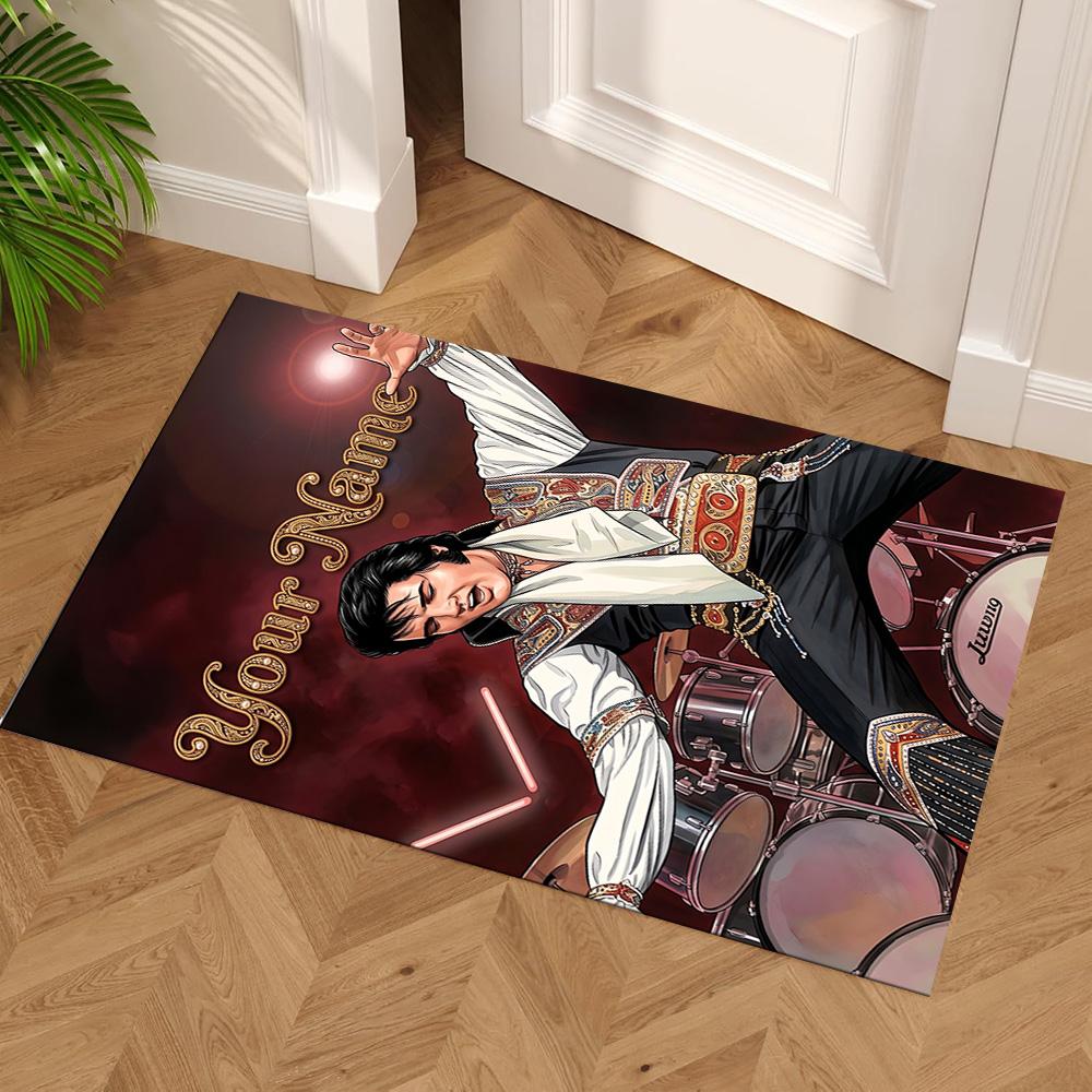Elvis Presley Customize Your Name Floor Rug Office Rug Perfect for Decorate Room Outdoor Living Rooms Dining Room Antislip Carpet Office Home Decor