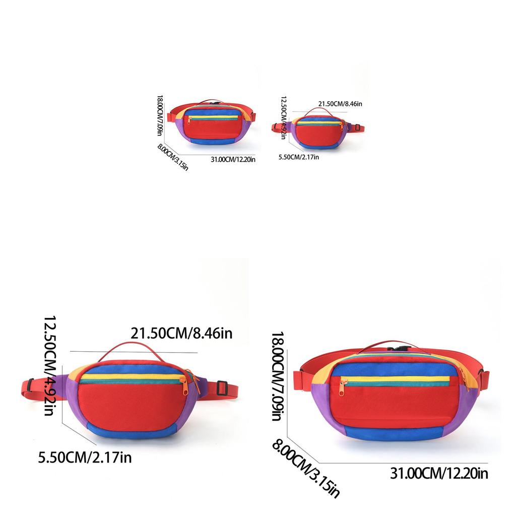Polyester Hip Bag For Couples With Zipper Pockets For Outdoor Sports And Daily Use