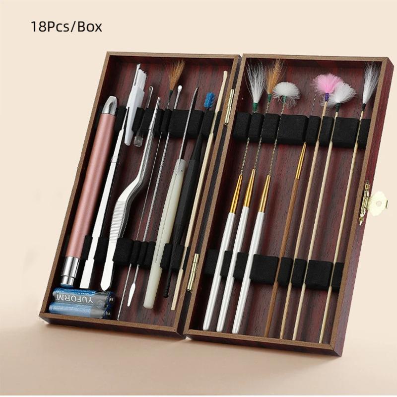 Eco-friendly Ear Picking Tool Set Gentle Goose Feather Massage Stick Polished Ear Scoop for Daily Ear Health Care