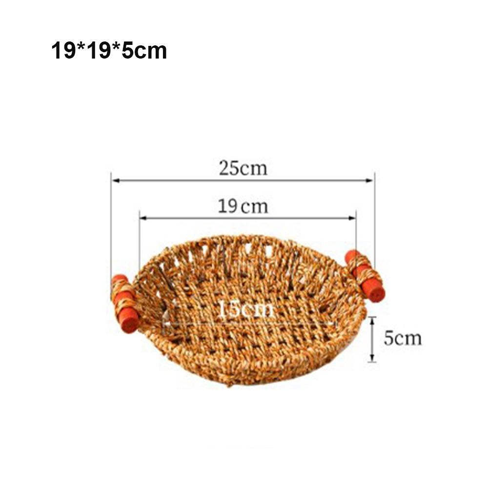 Neue Härte Rattan Weide Geflochtene Servierkörbe Handgeflochten Khaki Brot Obst Gemüse Korb mit Griff 10 Stile Pizza Tablett