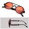 Fashion Punk Double Spring Temples Sun Glasses Steampunk Sunglasses Men's Eyewear Round Sunglasses