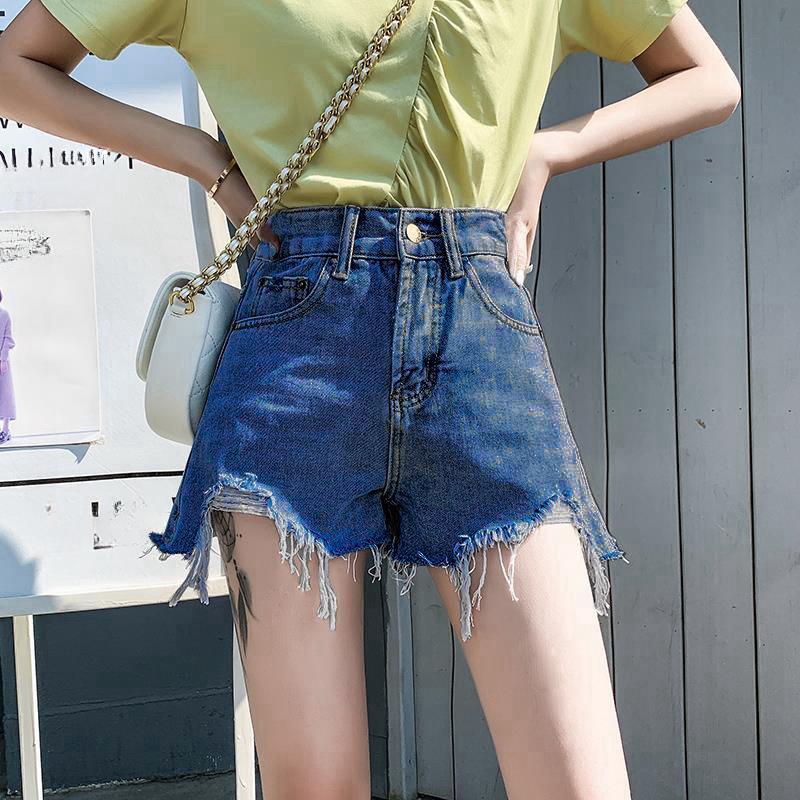 

Летние женские джинсовые шорты. Модные брюки для похудения. Модные тонкие шорты трапециевидной формы с высокой талией. XXXL