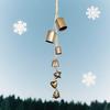 Vintage Christmas Star Pendant Bell Wind Hanging Bell Christmas Wreath Windowsill Fireplace Decoration