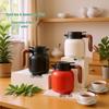 Large Capacity 304 Stainless Steel Insulated Teapot with Wood Grain Handle for Home and Office.