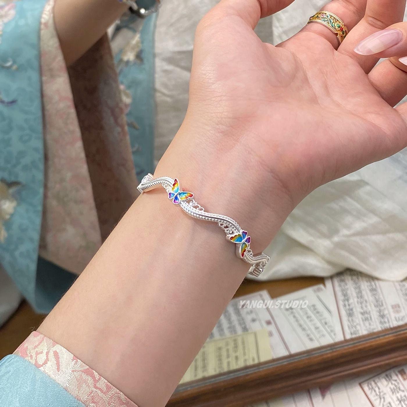 Exquisite Women Retro Bracelet Female Vintage Wedding Jewelry Gift Elegant Butterfly Bracelet