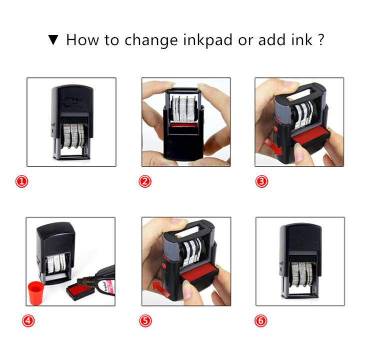 Portable Self-inking Date Stamp Adjustable Date For Supermarket Store School Bank Office Manufacture Qualified Stamps