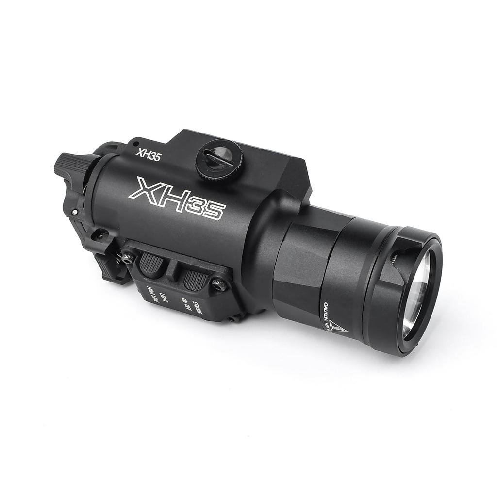 NECARL XH35 Weapon Light Replica Lumen Switching with Strobe Tactical Light Compatible with 20mm Rail Handgun Light W Engraved Flashlight for Survival