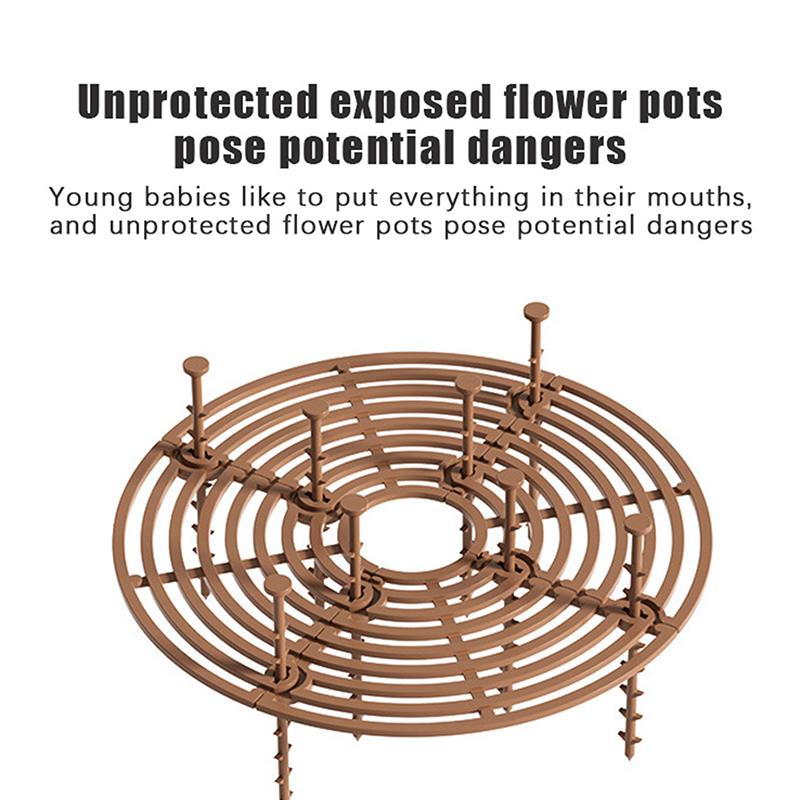 1PCS Plant Pot Soil Guard With Nails Plant Pot Grid Flower Pot Cover Baby Safety Mouse Garden Home Plant Protector Repel Cats