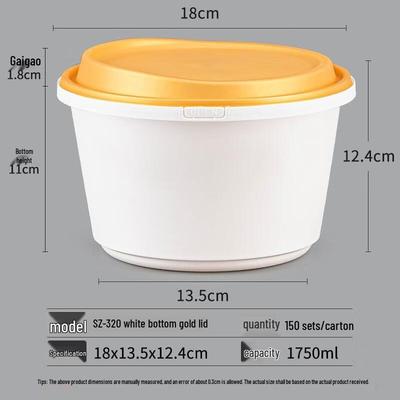 HANDUNYOU Disposable Round Meal Bowls with Locking Lids