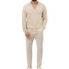 Autumn/Winter New Arrival: Men's Waffle Weave Casual Long-Sleeved Top and Trousers Two-Piece Set