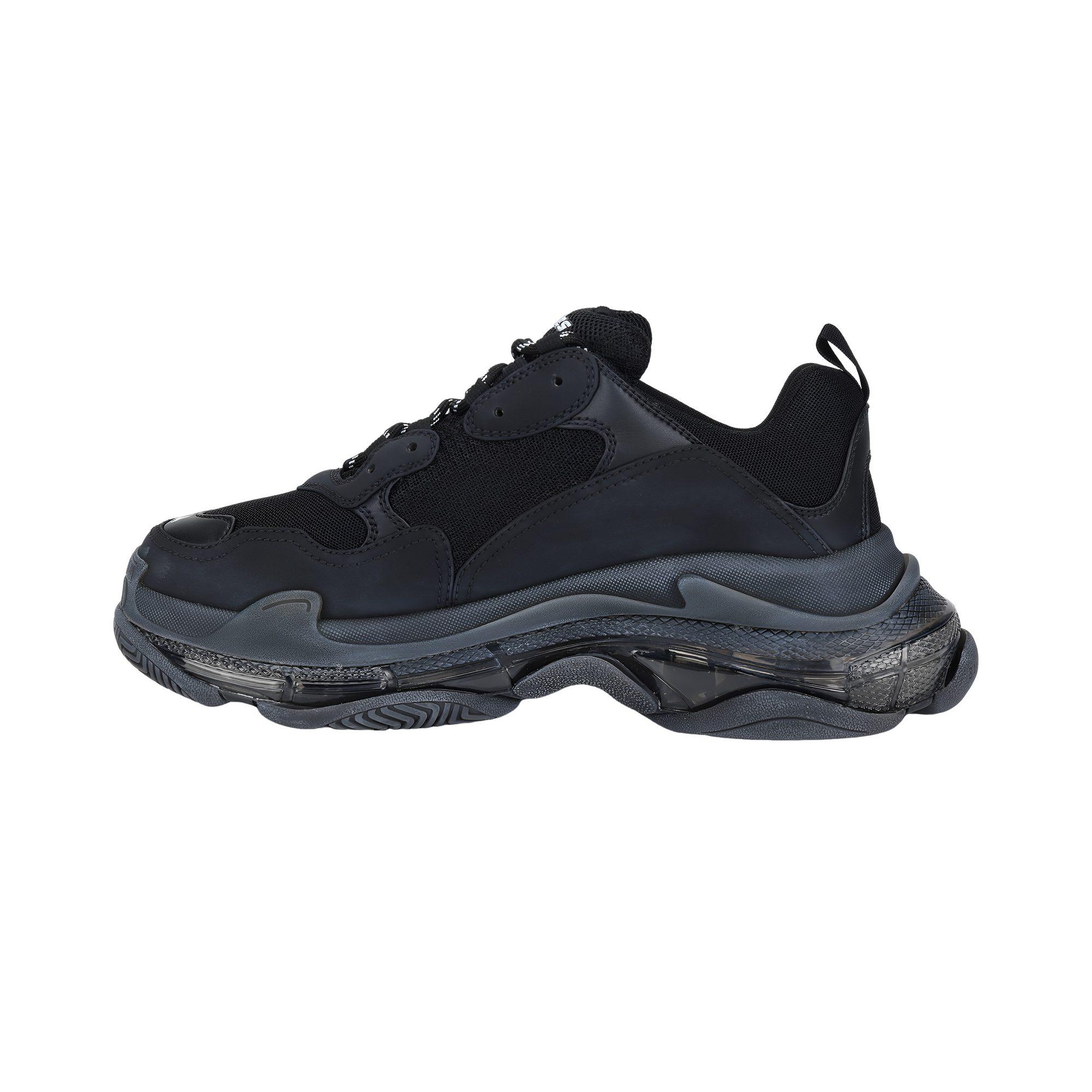 Balenciaga Triple S Caurspīdīga Zole Melna