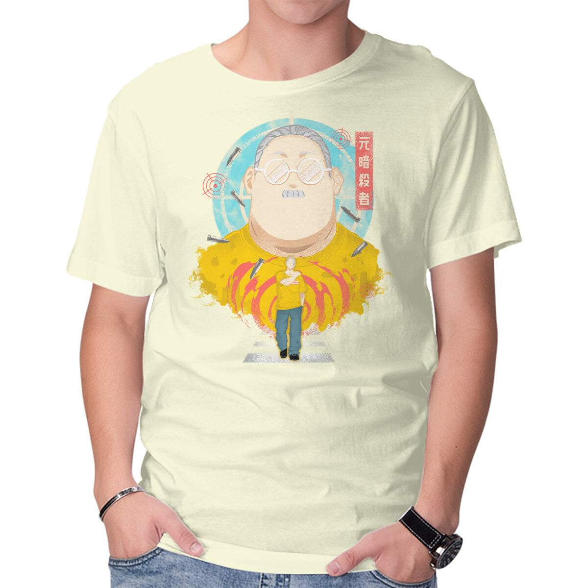 Unisex Crew Neck T-Shirt Ex Hitman Sakamoto Graphic Short Sleeve Casual Tee XL