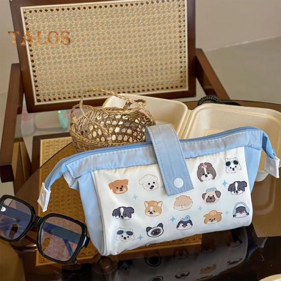 Velkokapacitní plátěná penálka Zavírání na zip Kreslený potisk zvířat Přenosná taška na pera Cestovní organizér na psací potřeby Kosmetická taštička
