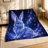 Cosmic Starlight Rabbit Coral Fleece Blanket