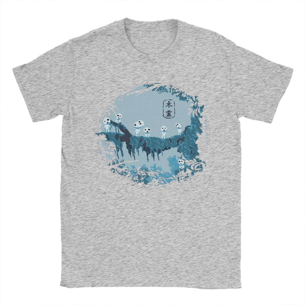 Leisure Kodama P-Princess H-Himes T-Shirt Men O Neck Pure Cotton T Shirt M-Mononoked Short Sleeve Tees Plus Size Clothes