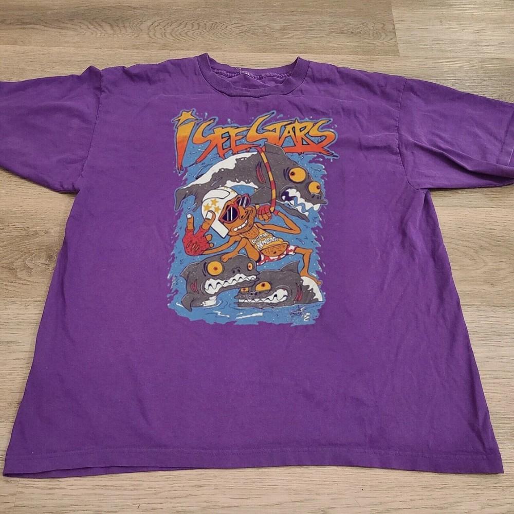 Редкая футболка группы I See Stars Фиолетовая Унисекс футболка S