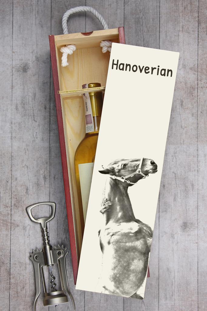 Hanoverian - Wine Box with a Horse, Alcohol Box with Graphics, Personalized Gift Box from the Art-Dog Brand