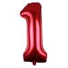40-Zoll Schwarz Rote Zahlenballons, Einzelverpackung, Foto Geburtstag Heliumballons