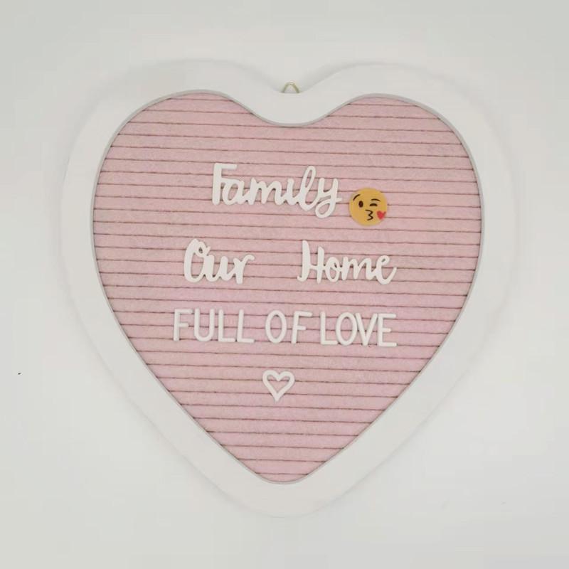 

Доска объявлений из фетра в форме сердца, украшение для дома, размер доски для писем 26x25,5 см, орнамент розовый