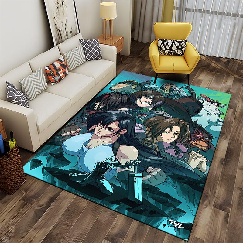 "Fantasy Heroes Anime Carpet" Suitable As a Non-slip Mat for the Living Room or Bedroom Sofa