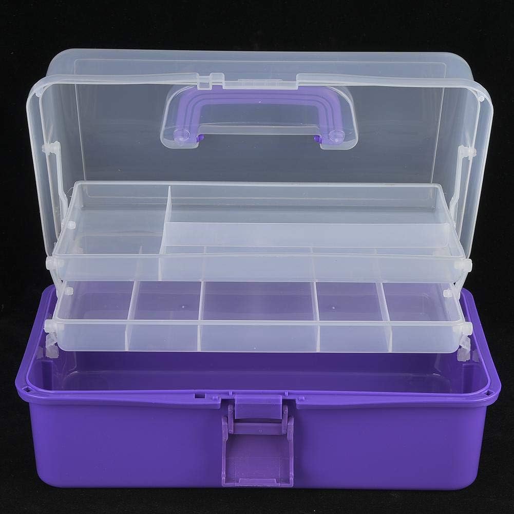 Multi-purpose 3-layer Toolbox, Tool Organizers Tool Boxes with Tray and Dividers Household Plastic Tool Organizers 3 Choice Color Folding Storage Box