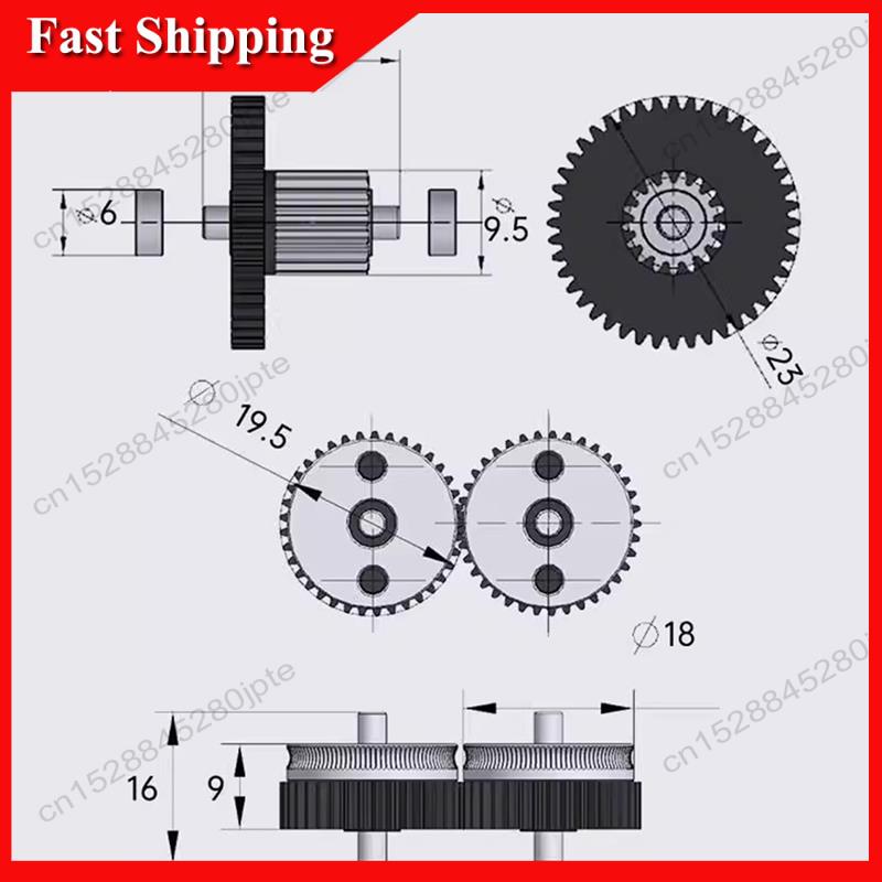 -ABUB HGX-LITE-Extruder Full Metal 3D Printer Accessories Kit Includes Hardened Steel Gear Reduction Extruder High Speed Motor