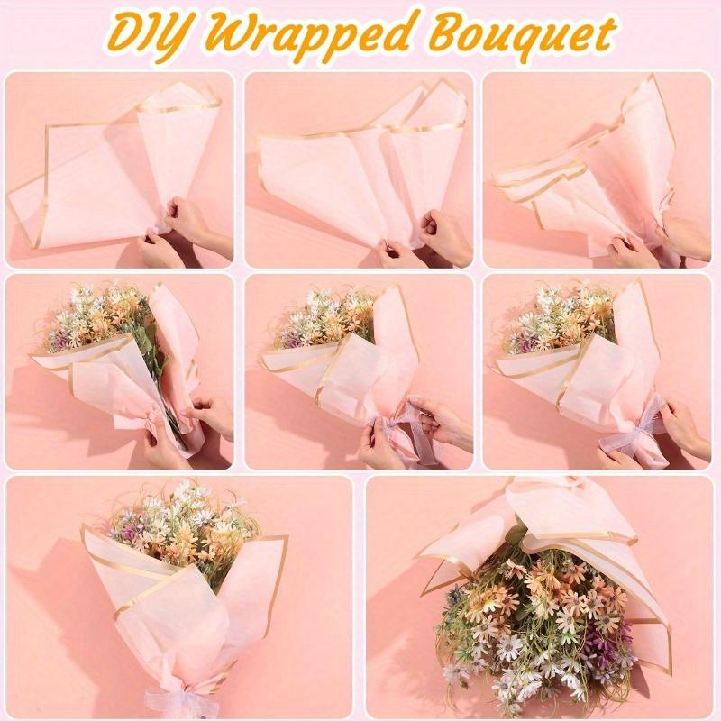 Flower Wrapping Paper, Korean Bouquet Wrap", Wrapping Paper, Tissue Paper, Bouquet Supplies, Pink Tissue Paper for Gift Bags and Wrapping