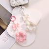Pearl Bow Phone Lanyard with Sweet French Style Bag Keychain and Round Clasp