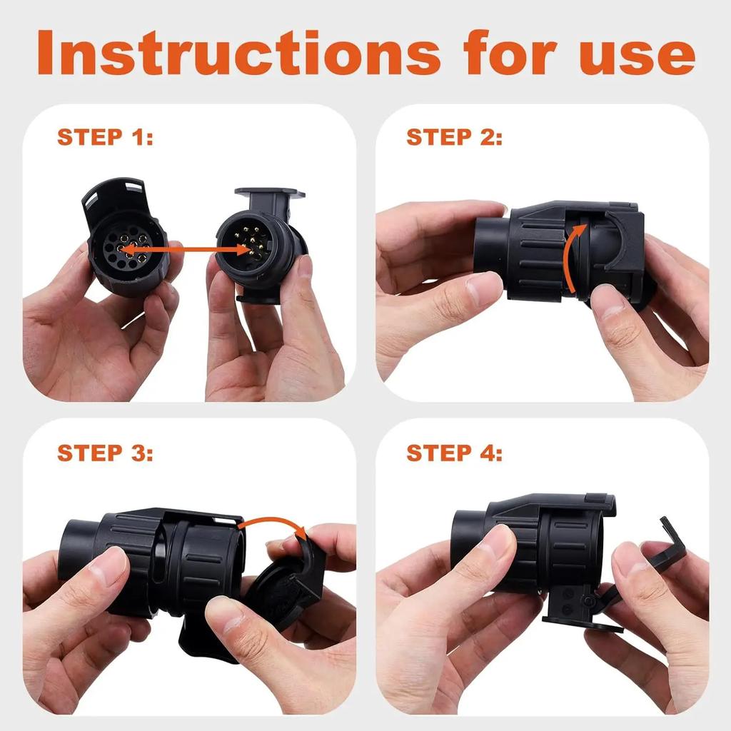 13 To 7 Pin Plug Adapter Trailer Connector 12V Towbar Towing Waterproof Plugs Socket Adapter Protect Connections