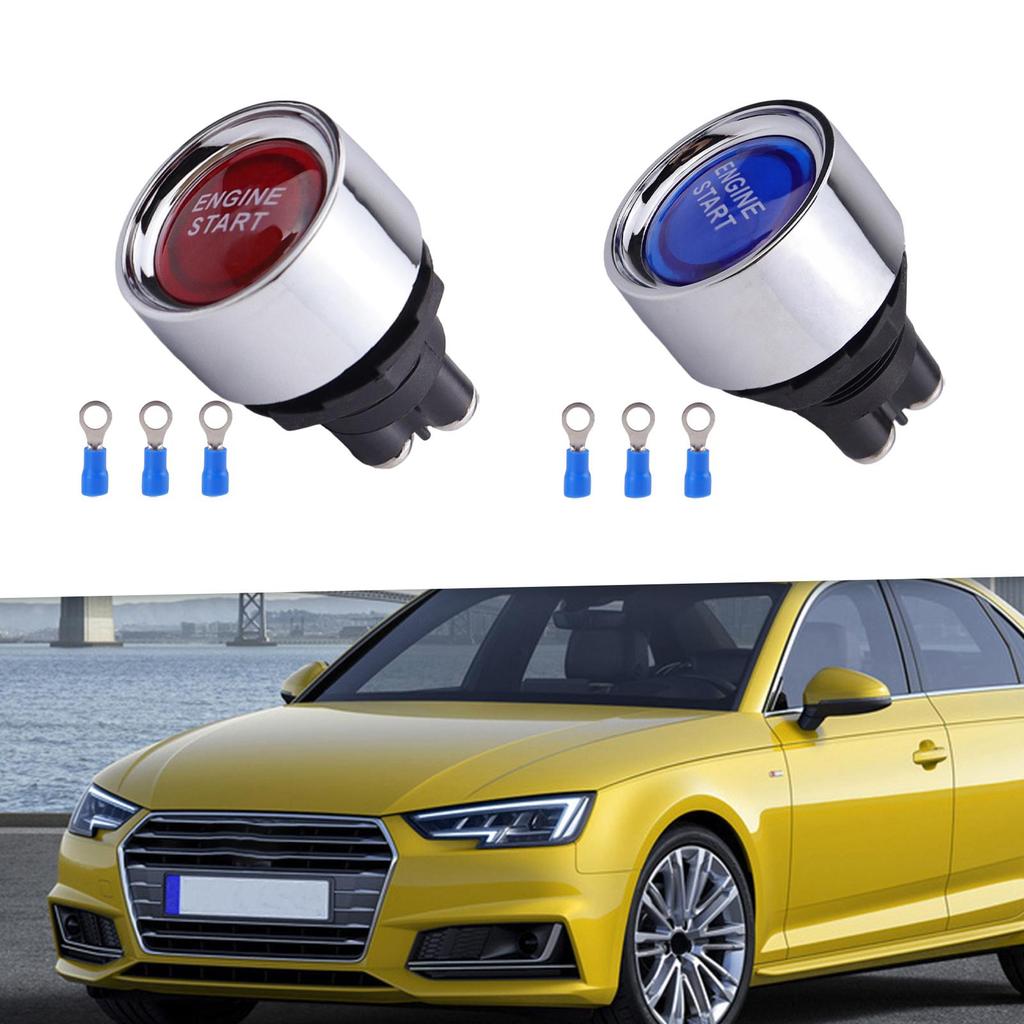 Engine Start Push Button Switch 50A 12V ABS Material Automatic Reset LED Indicator for Truck Tractor ATV UTV Generator