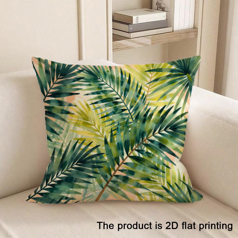 1pc Floral and Leaf Patterned 2D Flat Printing Pillowcases Sofa cushion cover home bedroom room decoration