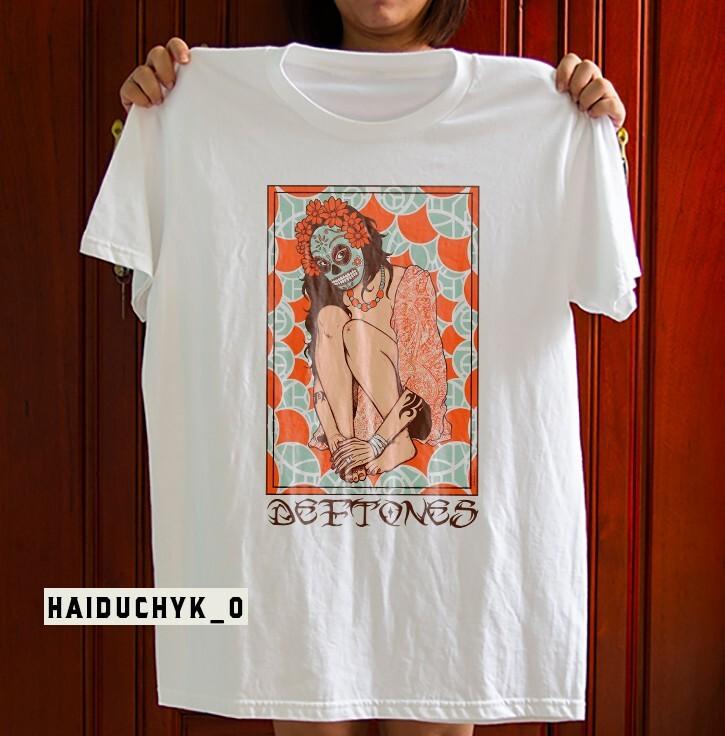 Deftones Металл Панк Рок Футболка с коротким рукавом Унисекс Белая Футболка Размер S-5XL Унисекс Футболка M