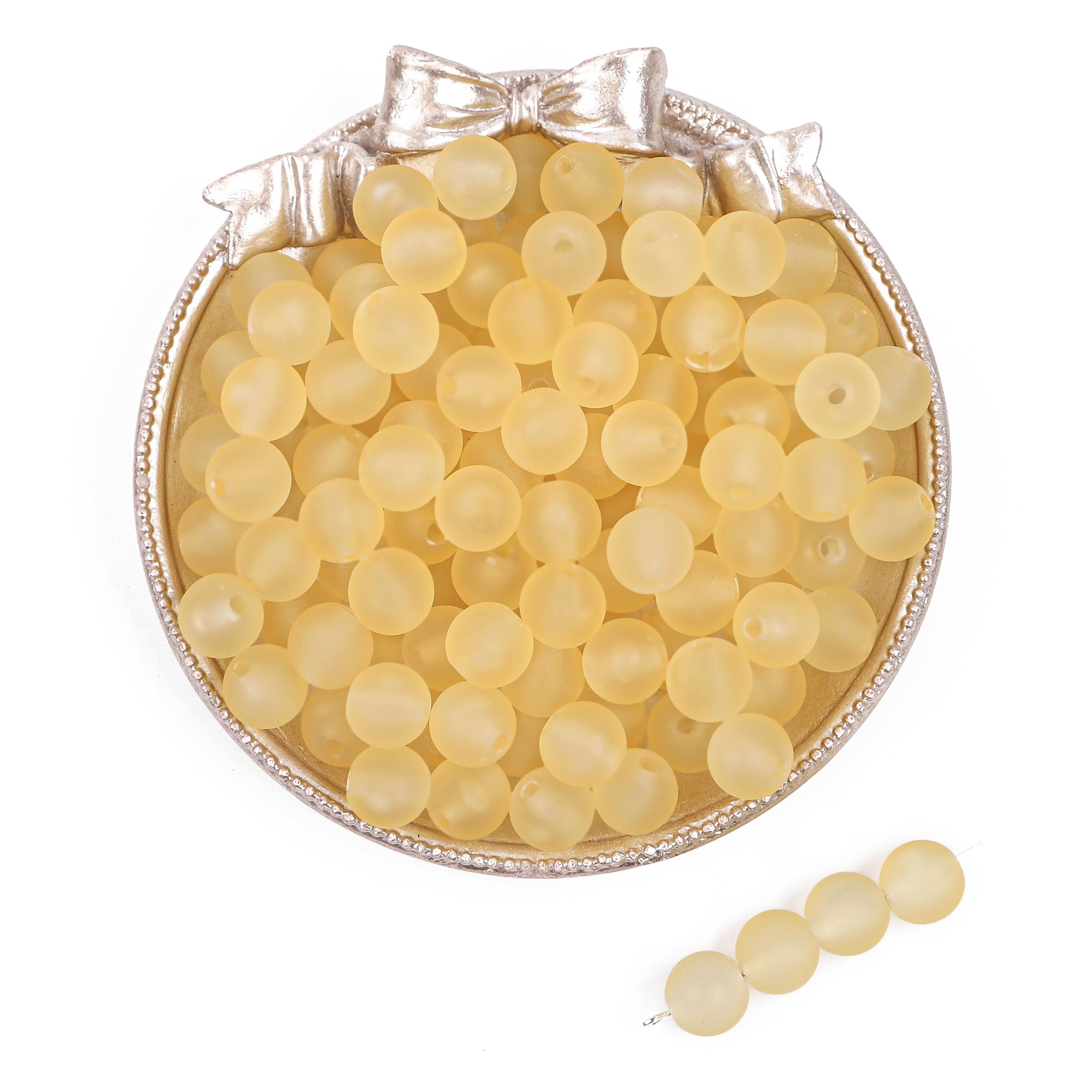 

500 г Пластиковые акриловые бусины матовые прозрачные россыпью бусины для ожерелья браслета DIY ювелирных изделий ремесла 10mm 500g жёлтый