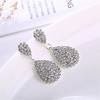 Women Creative Charm Water Drop Shaped Earrings Rhinestone Decoration Jewelry