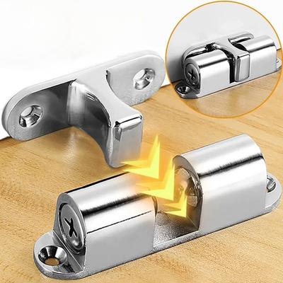 Încuietoare cu bilă pentru ușă de mobilier, din alamă, cu role dublă, cu arc, încuietoare cu bile pentru ușă dulapului, zăvor cu tensiune reglabilă