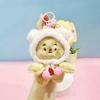 Charming Creamy Jinnew Bear Plush Keychain Cozy Animal Hat Design Cute Accessory