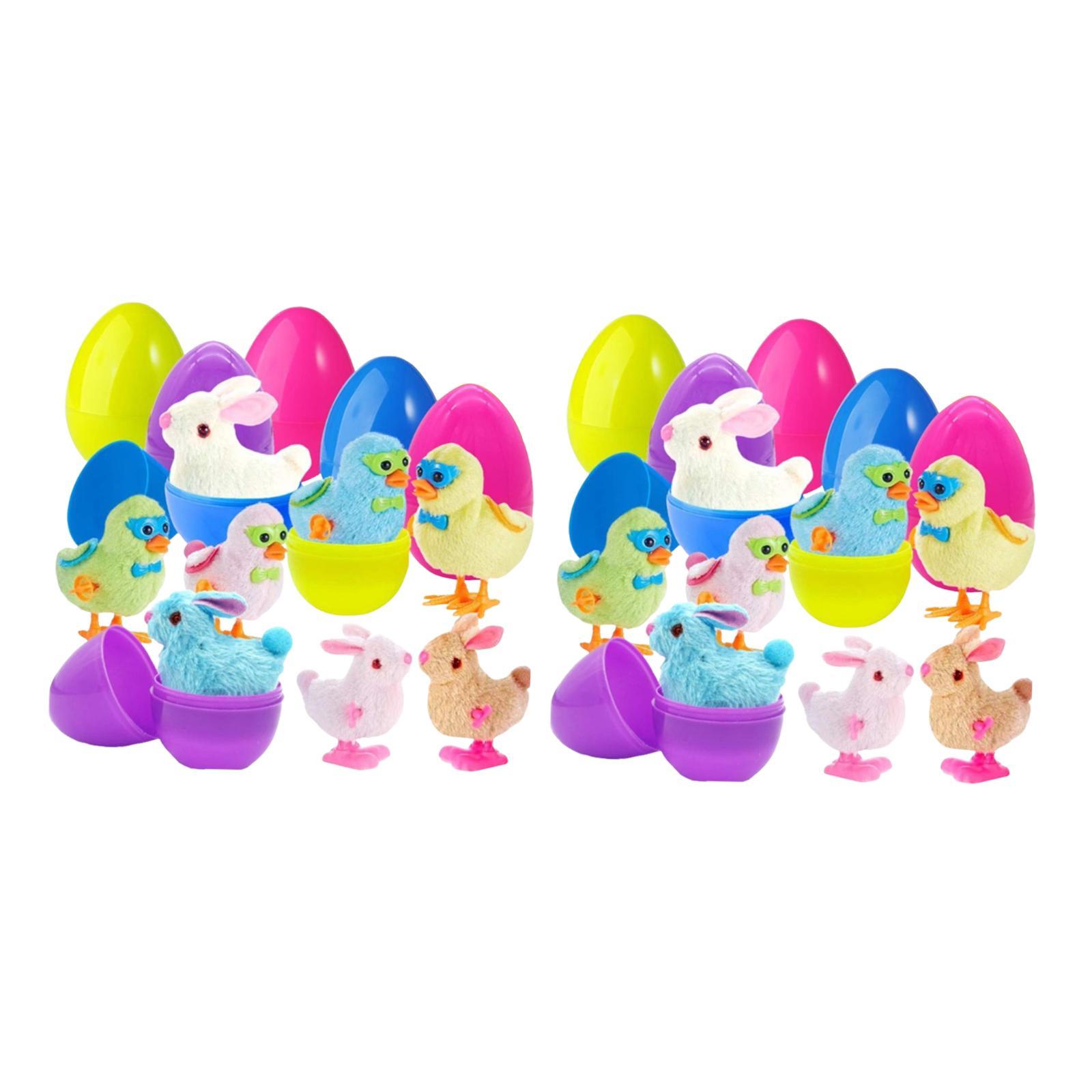 Prefilled Easter Eggs with Plush Dolls Fillable Eggs Basket Stuffers Fillers
