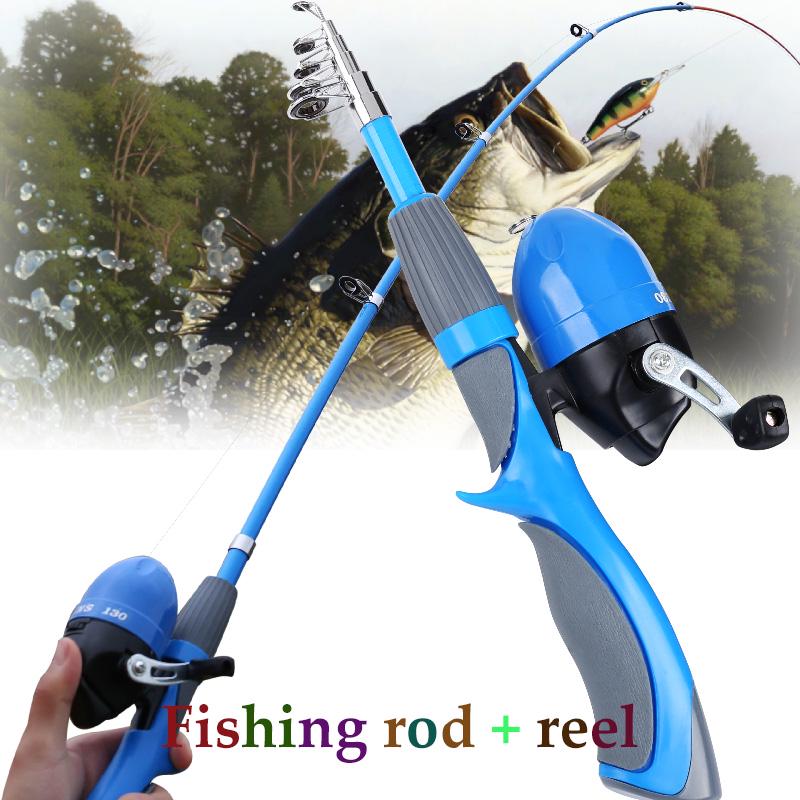 

Рыболовный набор, удочка, переносная мини-телескопическая рыболовная катушка для детей, родителей, набор снастей для зимней рыбалки set синий