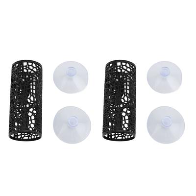 2Pcs Fish Tunnel Toy with Suction Cup Hollow Out Tunnel Swim Tube for Aquarium Decoration
