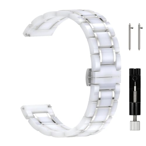 

JUSUTEK Popular Ceramic Watch Band, Smartwatch Band, Five-Piece Ceramic Watch Strap, Stainless Steel Intermediate, Quick Release, 20mm/22mm, Men s and