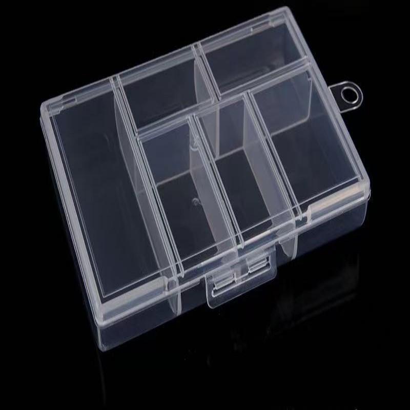 1 jeu de boîtes de rangement compactes à 5 compartiments - boîte de rangement transparente, anti-poussière pour bijoux et petits objets, adaptée