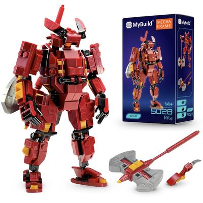 MyBuild Sci-Fi Rita 5028 - Red Armor Mech Battle Axe | Collectible Building Set | Ages 14+