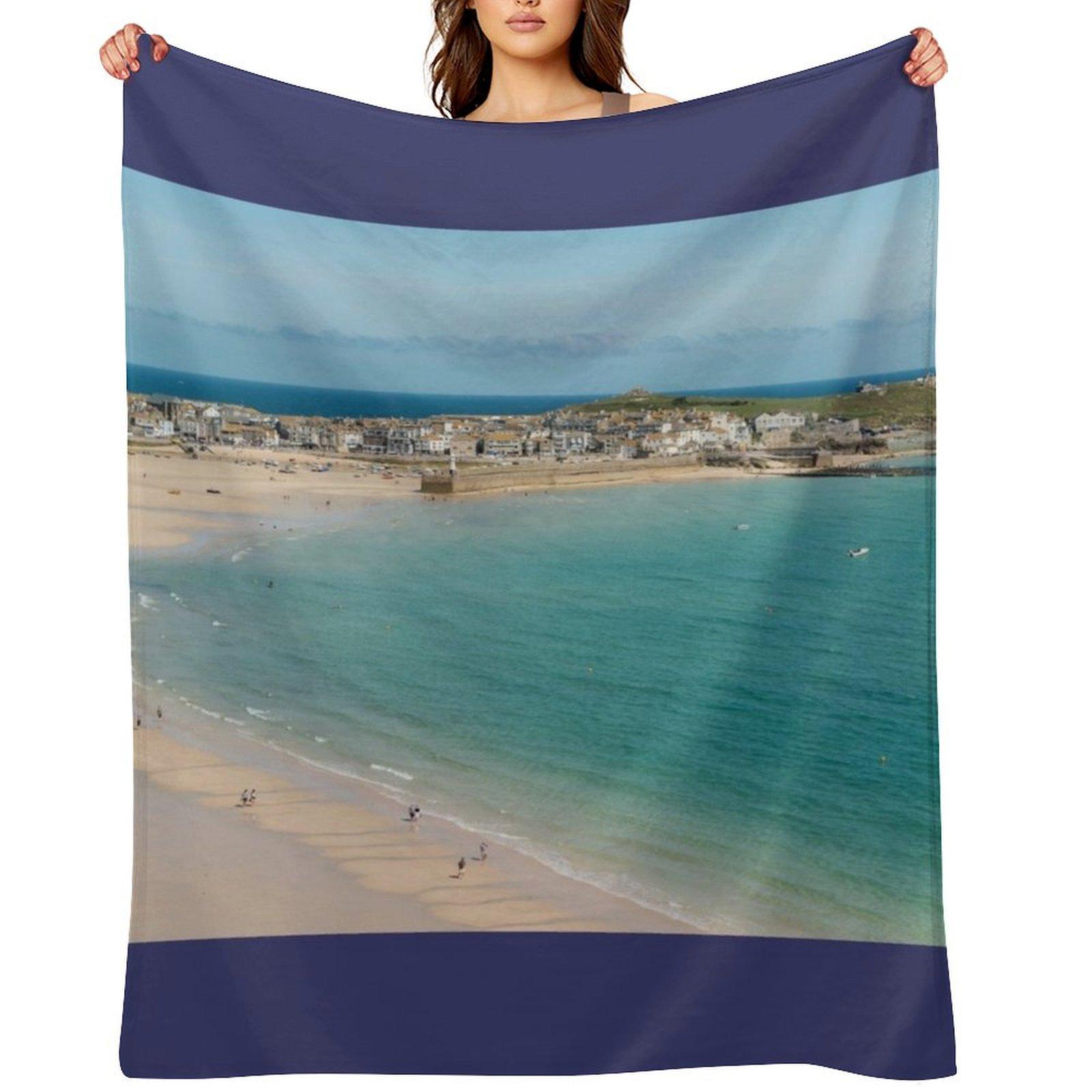 Плед панорама Сент-Айвс Многоцелевой забавный подарок Пледы для кровати Летнее постельное белье Пледы 30x40in