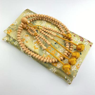 Myorenka Soka Gakkai Buddhist Prayer Beads, Wooden Prayer Beads, Fragrant Yabai, Shaku 0, Medium Size, Unisex, Natural Wood, Ball Tassel, Prayer
