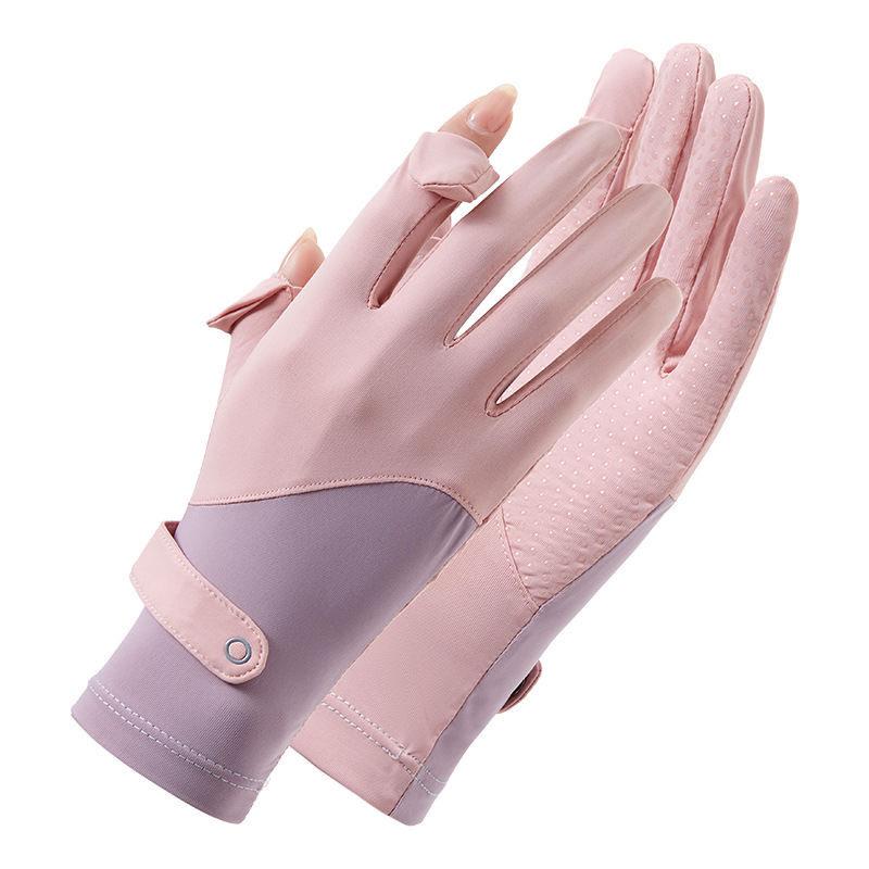 Thin ice silk gloves sun protection, cycling fishing non-slip breathable outdoor sports touch screen UV protection gloves