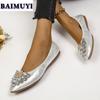 Zapatos Planos de Punta de Cristal para Mujer Mocasines Zapatos Tendencia 2025 Sexy Nuevo Lujo Zapatos de Cuero Elegantes de Diseño Mujer Zapatos
