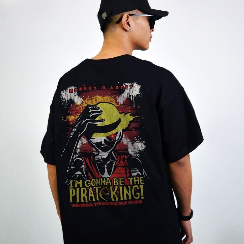 Original Japanese Anime ONE PIECE Peripheral Luffy Shortsleeved Tshirt Unisexs Summer Printing Large Size Parentchild Clothing