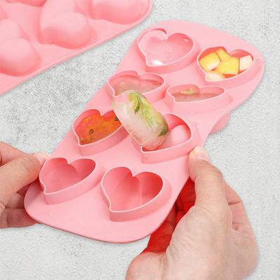Cube Mold Love Shape Silicone 8-Cavity Ice Cube Tray for Chocolates Jelly